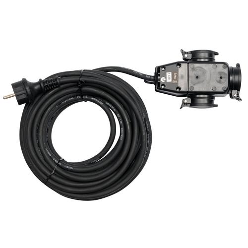 Cablu prelungitor 20m, splitter, Yato YT-81162 (Negru)