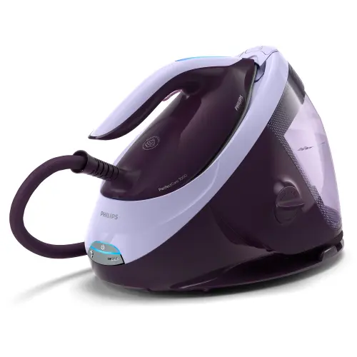 Statie de calcat cu abur,cu boiler, PerfectCare seria 7000, talpa SteamGlide Elite, 8 bari, abur 120g/min, jet de abur 600g, capacitate rezervor 1.8l, oprire automata de siguranta, sistem de detartrare inteligent Easy-de-calc, tehnologie OptimalTemp
